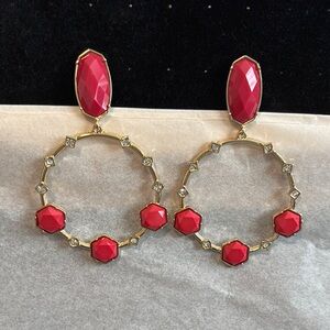 Elegant Red and Gold Earrings